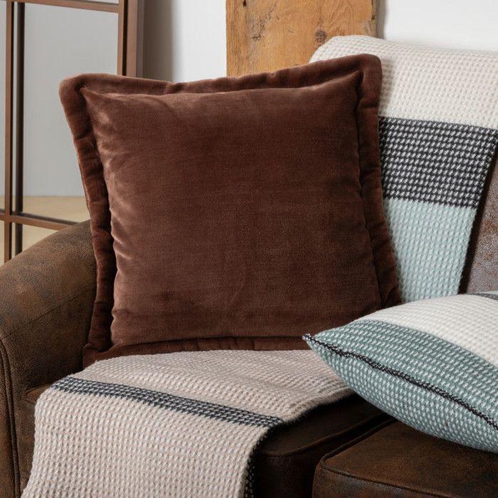 Coussin "Cuddly" 38 x 58 cm et 53 x 53 cm flanelle 550 g - Cuddly Marron - Coussin 53 x 53 cm