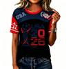 Women's USA Casual Short Sleeve Soccer Print Neck T-Shirt