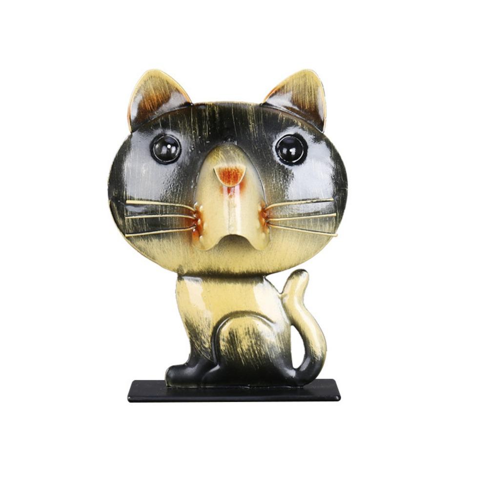 

Painted Cat Glasses Frame Iron Art Animal Display Shelf Funny Cat Storage Rack Home Decor Cat-shaped