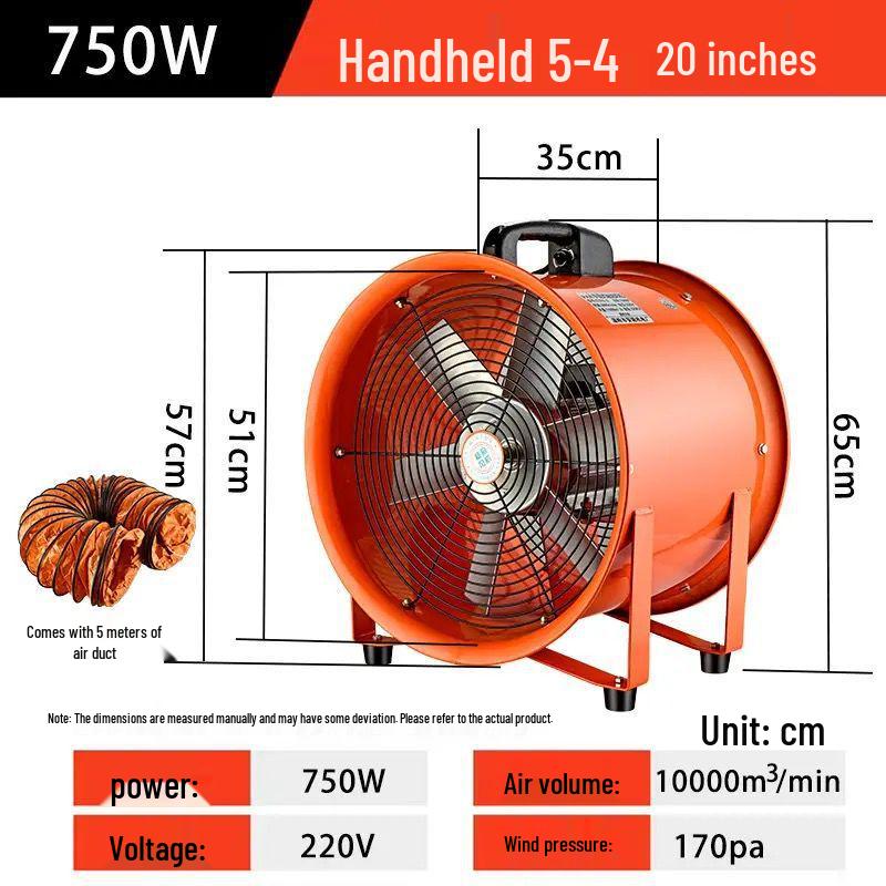 220V Portable Axial Exhaust Fan Blower for Industrial Ventilation