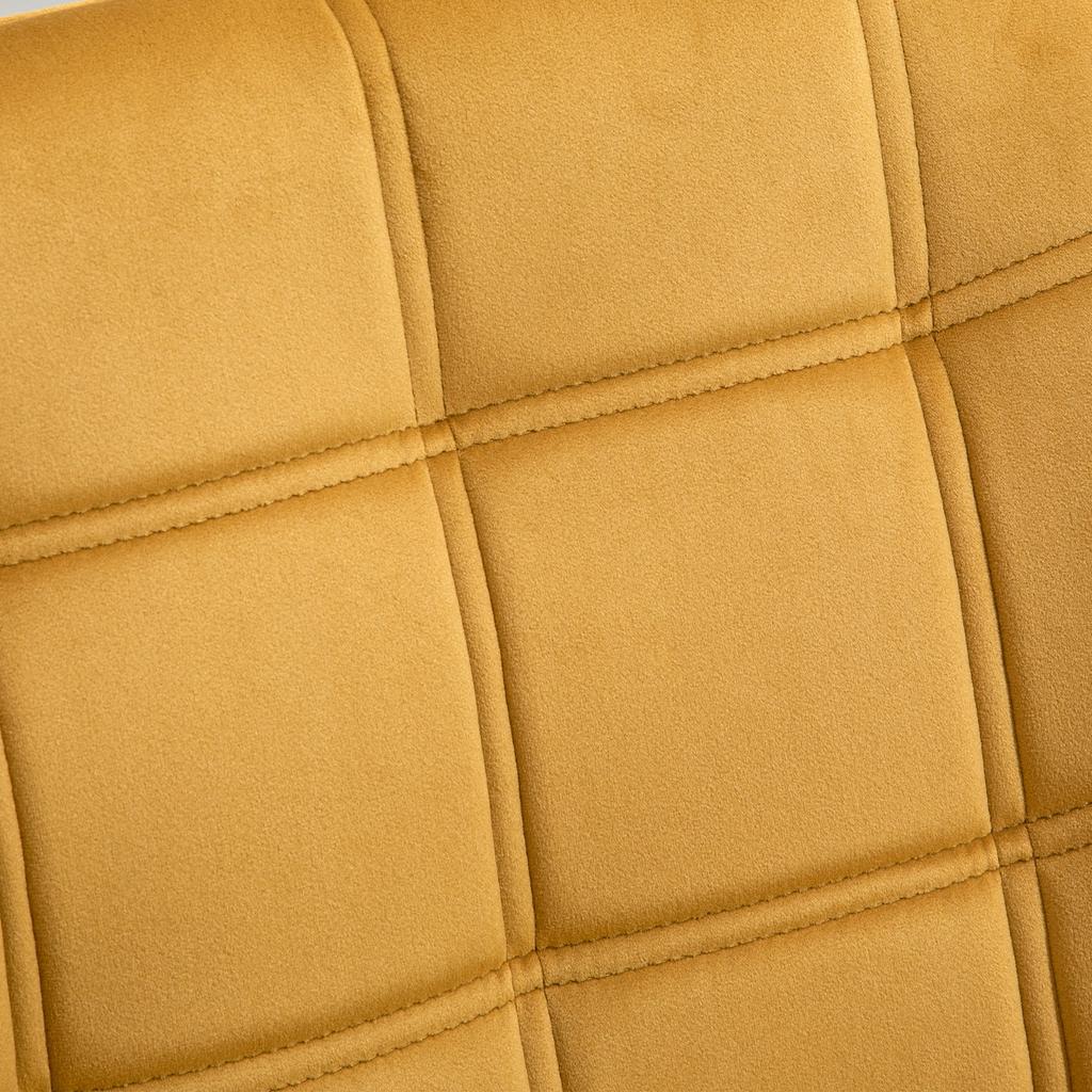 Armchair Accent Chair, Vanity Chair with Wide Arms, Slanted Back, Padding, Metal Frame, Wooden Legs, Home Bedroom Furniture Seating, Yellow