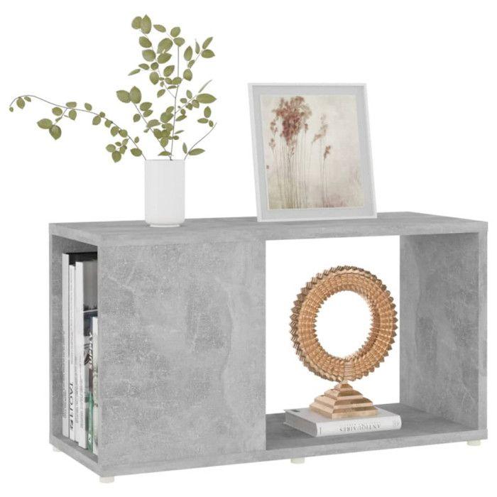 VidaXL Meuble TV Gris béton 60x24x32 cm Aggloméré