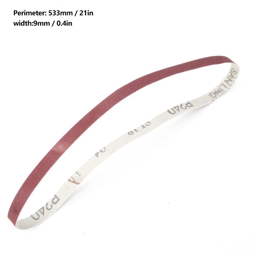 10pcs 100 Grit Sanding Belts 3/8 X 21 Inch Sandpaper Sander Belts Aluminum Oxide Belts Wood Working