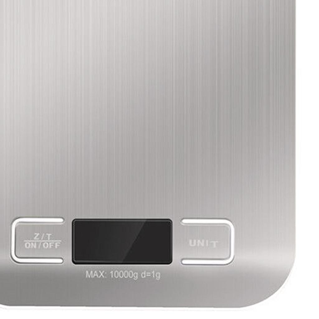 Kitchen Electronic Scale Metallic White LCD Display Waterproof Stainless Steel Cooking Scale for