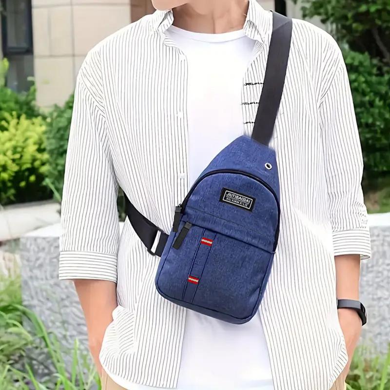Neutral Style Men's Functial Chest Bag, Suitable for Business Trips. Simple Design, Made of Nyl Material, with a Crossbody Strap