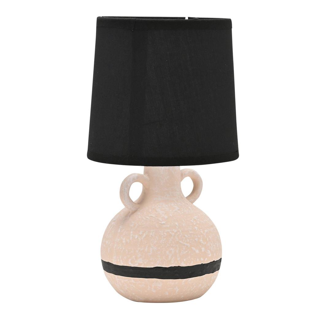 Hestia Natural & Black Vase Lamp - 28cm