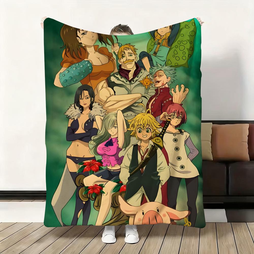 Anime S-Seven Deadly Sins Throw Flannel Fluffy Soft Blanket Warm Skin-Friendly Throw For Sofa Bed Office Nap Winter