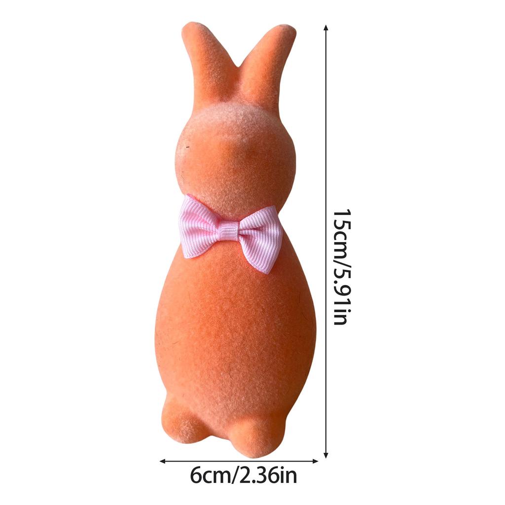 Realistic Craft Colorful Flockeds Easters Rabbits Figurine for Balconys Garden and Window Display Decoration