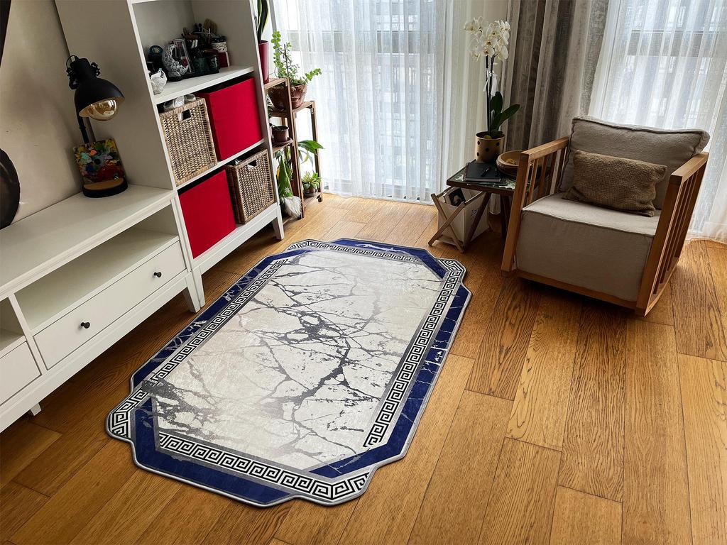 EPeddler Home Moderní stříbrný zlatý mramorový vzor digitální tisk omyvatelný protiskluzový bodový základ Nová generace kuchyně, obývací pokoj, předsíň Koberec a podlahová rohož