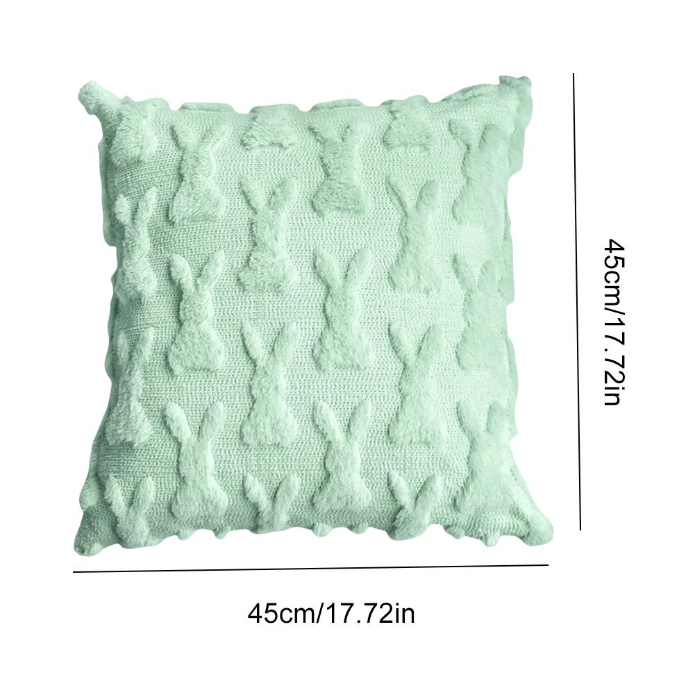 Easter Bunny Pillow Cover 45x45cm Plush Rabbit Pillow Case Happy Easter Decoration Pillowcase for Home Decor Sofa Cushion Cover