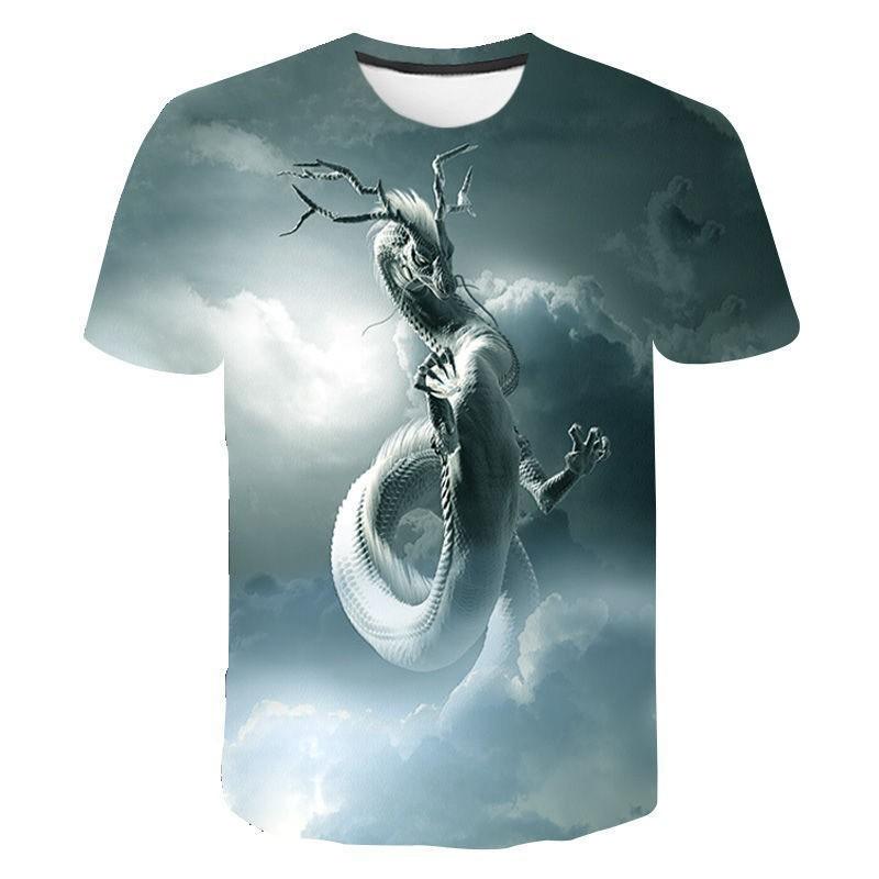 New Men's T-shirt Clothing 3D Domineering Digital Printed Dragon T-shirt Summer Short Sleeved Hip-hop Plus Size T-shirt