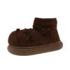 Retro Bow Snow Boots Women's Autumn and Winter New Niche Thick-soled Velvet Non-slip Short Boots Cotton Shoes Women