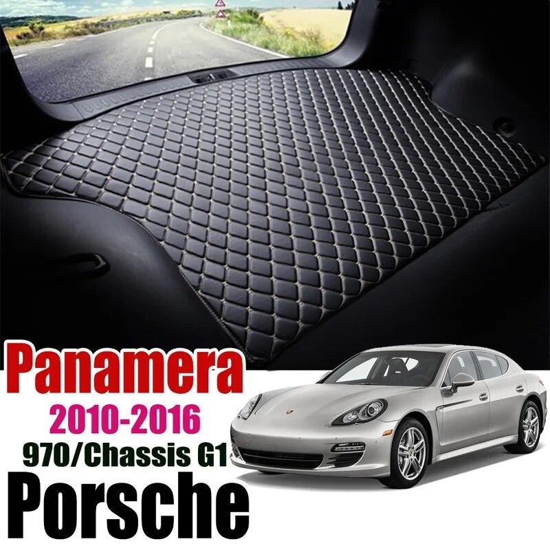

Кожаные подкладки для хранения в багажнике автомобиля для Porsche Panamera 970 2010 2011-2016, шасси G1, грузовой лоток, задняя крышка, водонепроницаемый напольный коврик