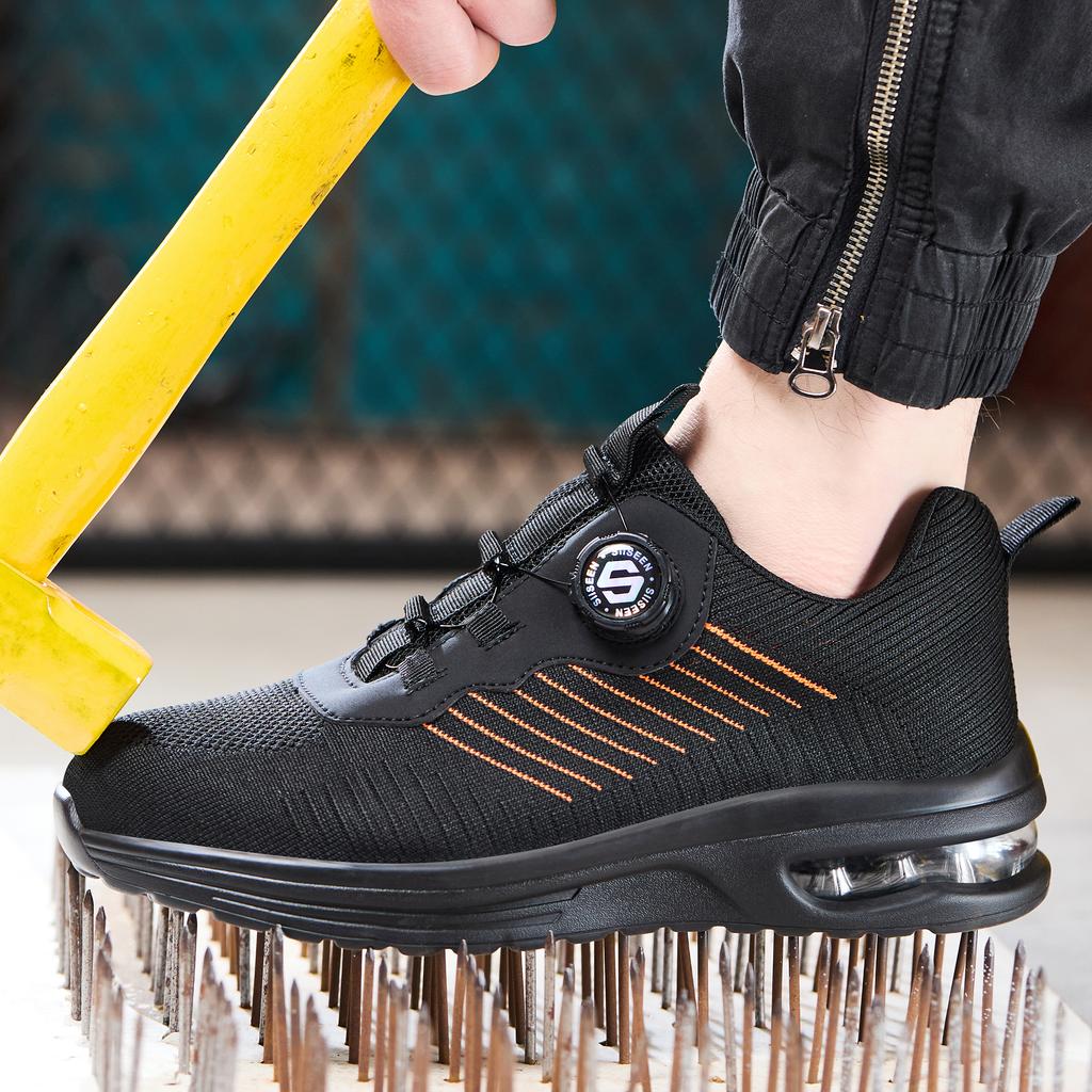 Men's Lightweight Steel Toe Safety Shoes Puncture-Protective Indestructible Work Boots Comfortable Footwear for Men