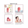 Face Ice Roller for Puffy Face and Eyes, Reusable Silicone Cooling Facial Massager Pink