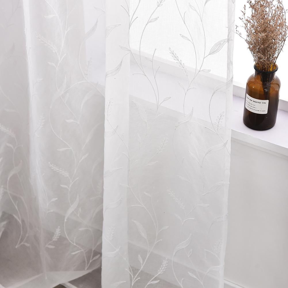 1 PC LOZUJOJU White Sheer Curtain Living Room Embroidered Bedroom Window Tulle Curtain Home Decor