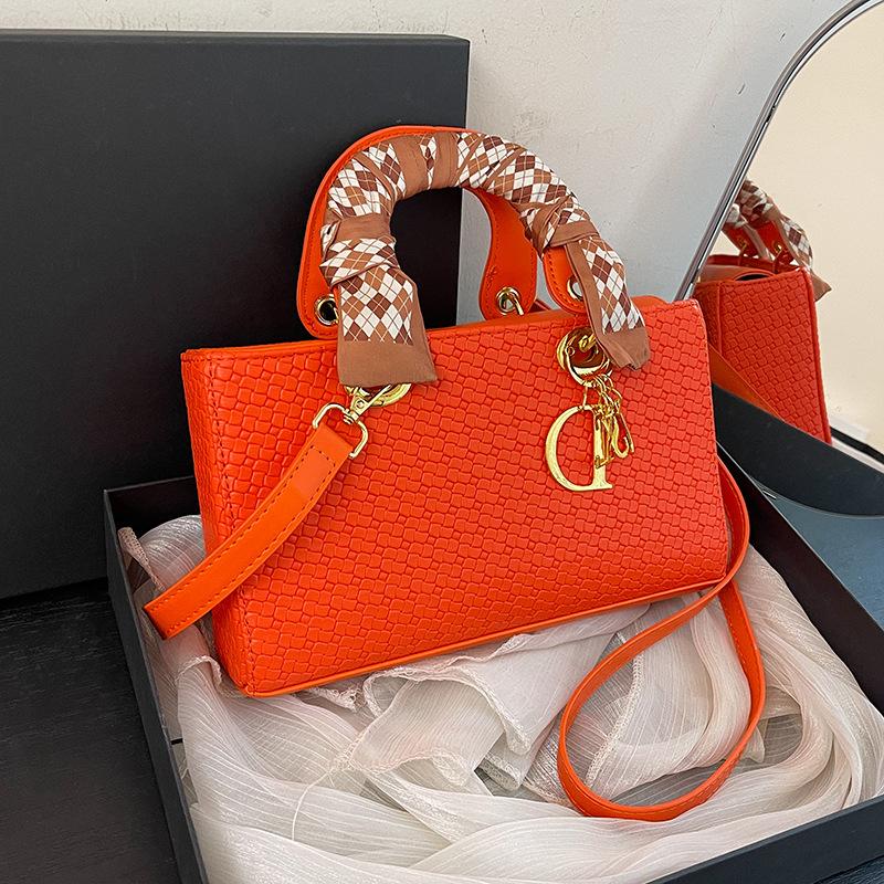 

Премиальный шелковый шарф, плетеная сумка, портативная, на плечо, через плечо, модная женская сумка