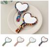 Heart Shape Handheld Mirror Acetic Acid Texture Dressing Mirror Small Makeup Mirror  Girl