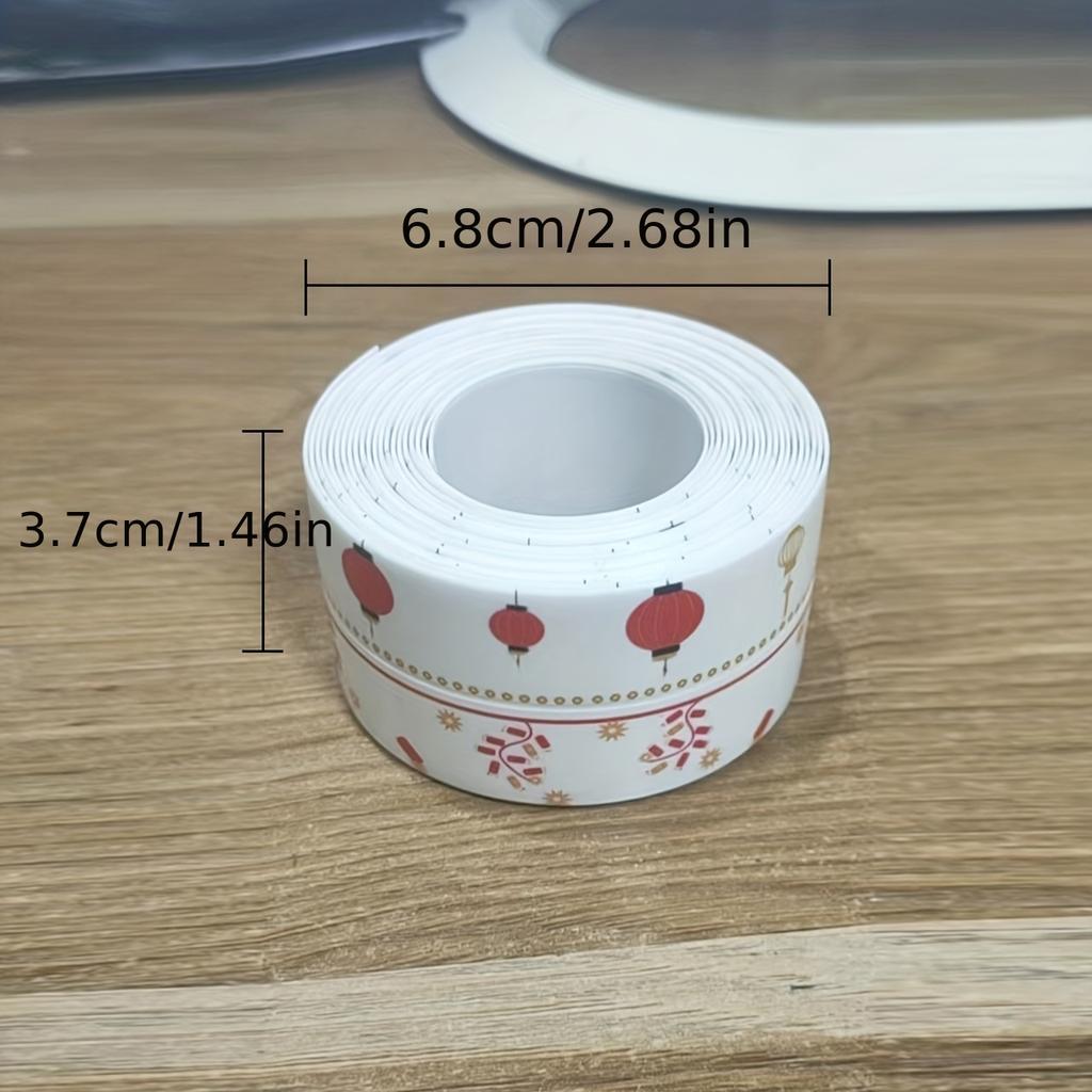 1 Roll Cartoon Caulk Strip, Decorative Self Adhesive Caulk Tape, Caulking Sealing Tape, For Kitchen Countertop Sink Bathtub Bathroom Shower Toilet,