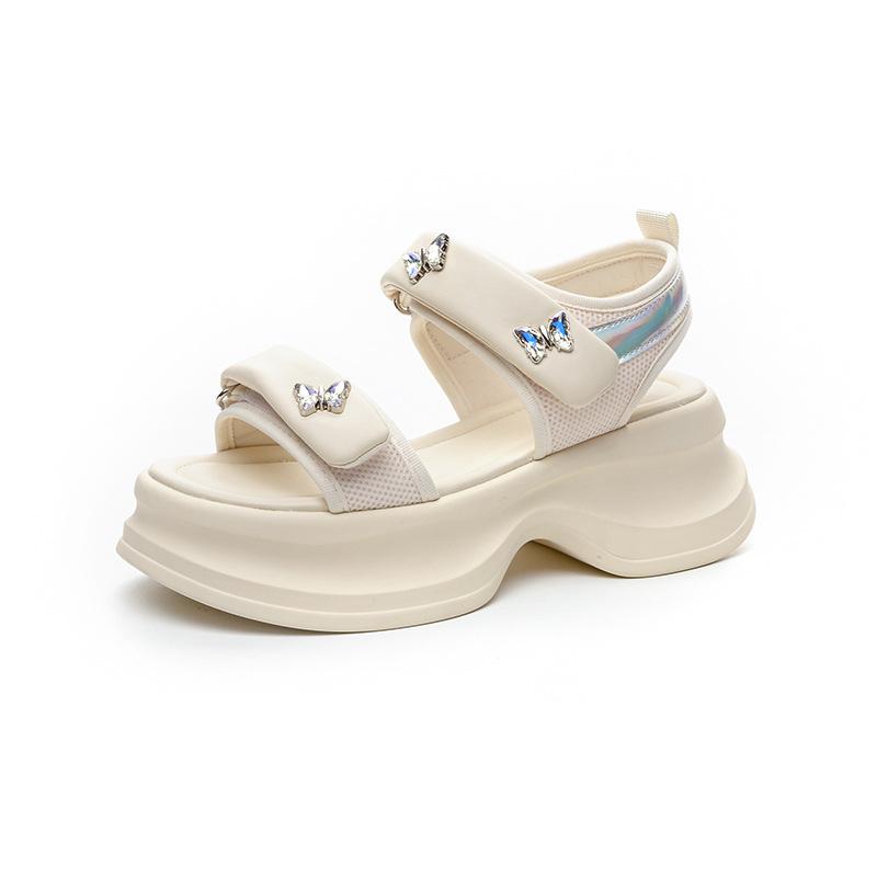 Internet celebrity super fire women's sandals 2025 summer new Velcro wear casual sports small thick sole women's sandals