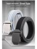 Men's Canvas Belt with Automatic Smooth Buckle - Casual Workwear, Korean Style, for Students & Outdoor Military Training.