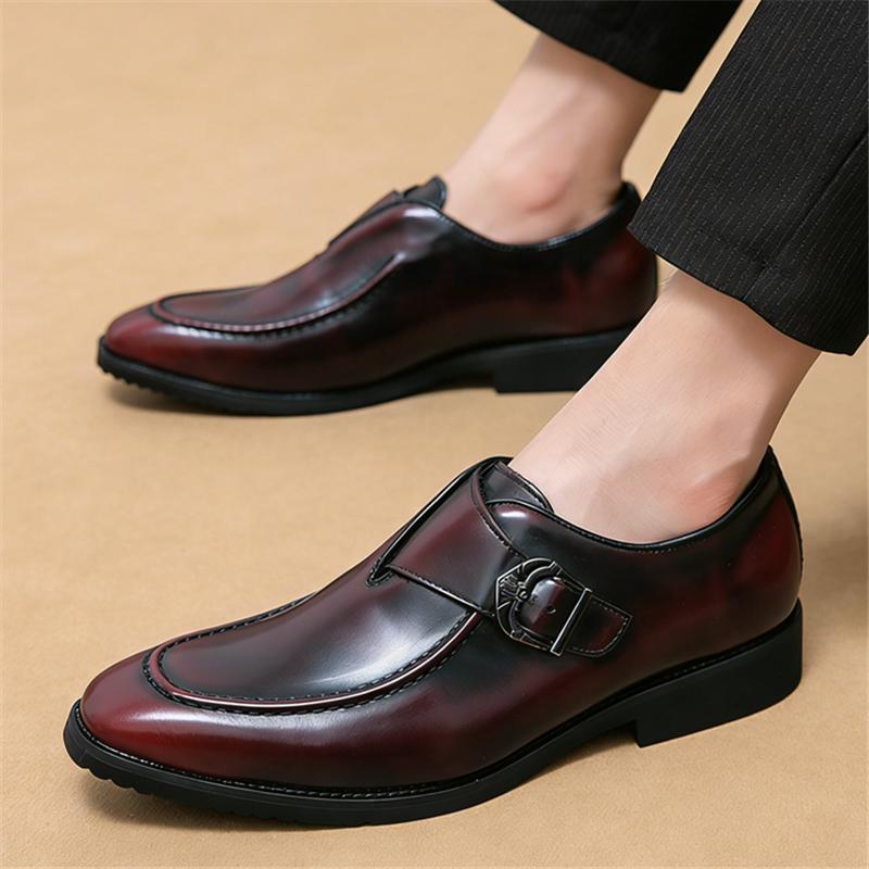 New Trend Designer Dress Leather Monk Strap Shoes for Men Formal Wedding Prom Dress Homecoming Footwear Sapatos Tenis Masculino