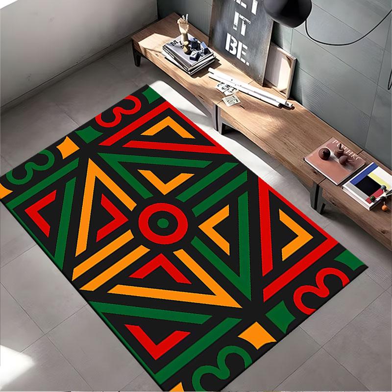Geometric Tribal Pattern Carpet suitable as a non-slip mat for the living room or bedroom sofa