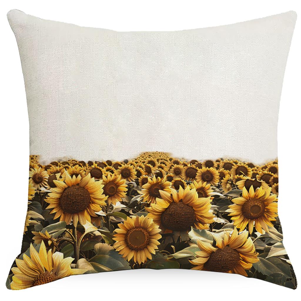 New Farmhouse Retro Sunflower Pillow Case Home Sofa Cushion Pillow Case