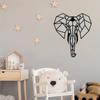 Geometric Elephant Head Metal Wall Art Contemporary Decorative Sculpture for Enhancing Your Living Room Wall Décor