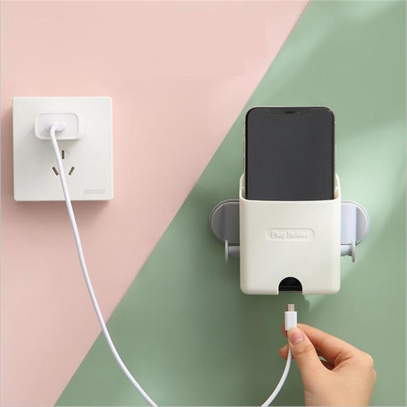 Punch-Free Wandhalterung für Mobiltelefone, Fernbedienungs-Organizer, Aufbewahrungsbox, Wandhalterung zum Aufladen des Telefons, Multifunktionshalterung