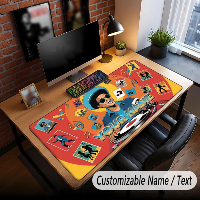 Custom Name Extended Mouse Pad,Bruno Mars Gaming Desk Mat For Home Office Desktop Decor