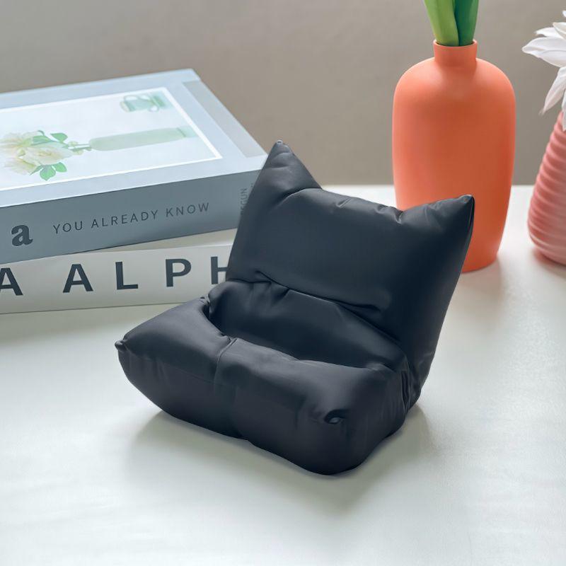 2 Pcs Cute Sofa Chair Design Phone Holder Rack Universal Phone Stand Bracket With Charger Hole Desktop TV Remote Holder