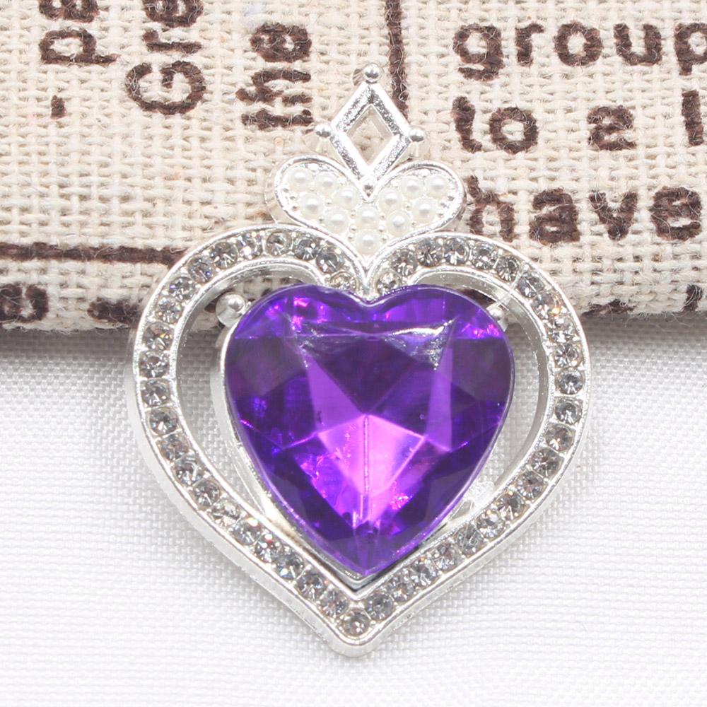 New 10 Piece 22 * 30mm Peach Heart Rhinestone Pearl Alloy Flat Bottom Button DIY Phone Case Hair Accessories Gift Box Clothing D
