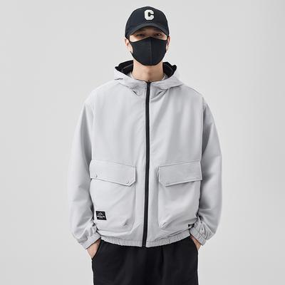 New Spring And Summer Trendy Brand Double-Sided Jacket Jacket Men'S Tooling Jacket Hooded Men'S Jacket Top Trendy