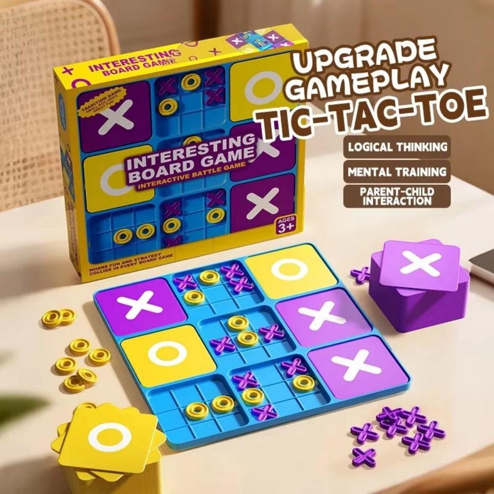 Fun Tic-Tac-Toe Family Interactive Educational Tabletop Game for Developing Thinking, Logic and Adaptation Skills