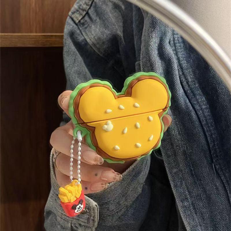 Cartoon Xiaoqi burger is suitable for AirPods 1 generation protective case, second generation 1 generation pro1 apple bluetooth headset case female