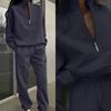 European Women's New Fashion Casual and Comfortable Thick Long-sleeved Pullover and Pants Set