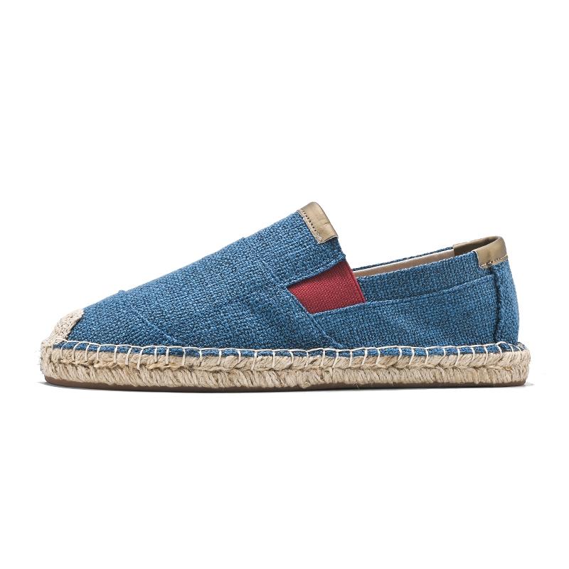 Men's Casual Fisherman Espadrilles Breathable Canvas Slip-on Shoes Flat Bottom Flats for Daily Walking Shopping Fashion Style