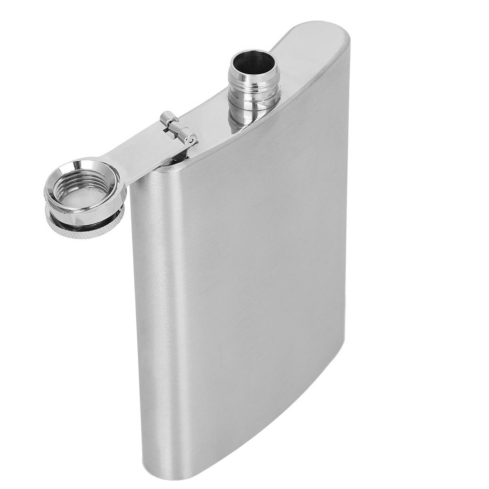 Nerezový trychtýř na alkoholovou baňku o objemu 7 oz se dvěma kelímky na víno jako dárek k narozeninám(Kartáčovaný)