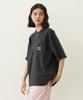 Milkfed Women's Casual Cut Out Logo Pocket Wide Short Sleeve Tee In Charcoal