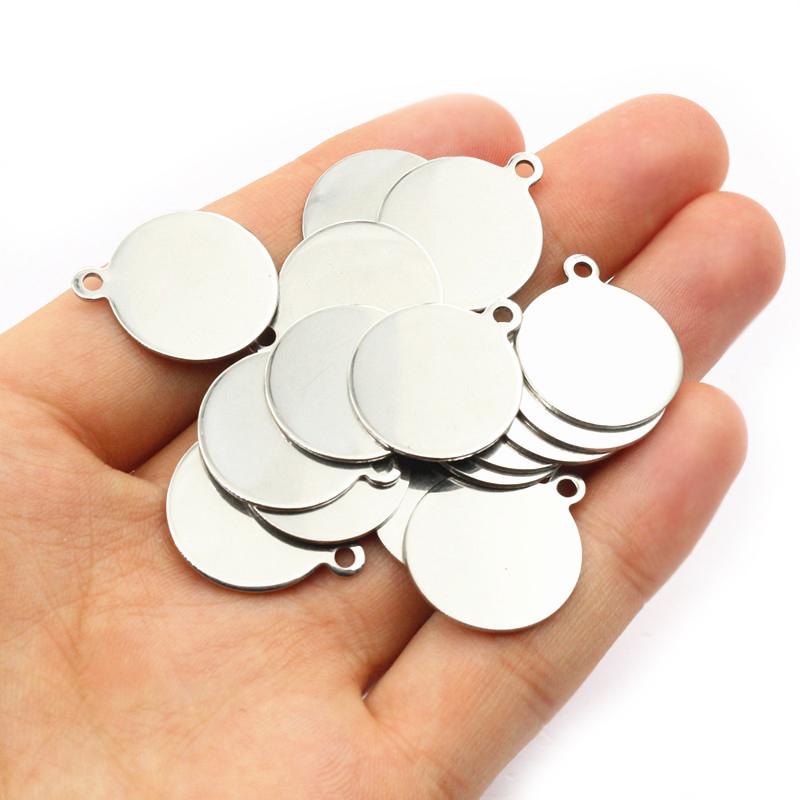 20-200pcs 6-25mm Stainless Steel Round Coin Charms Pendant DIY Jewelry Making Accessories Fingings for Necklace Bracelet