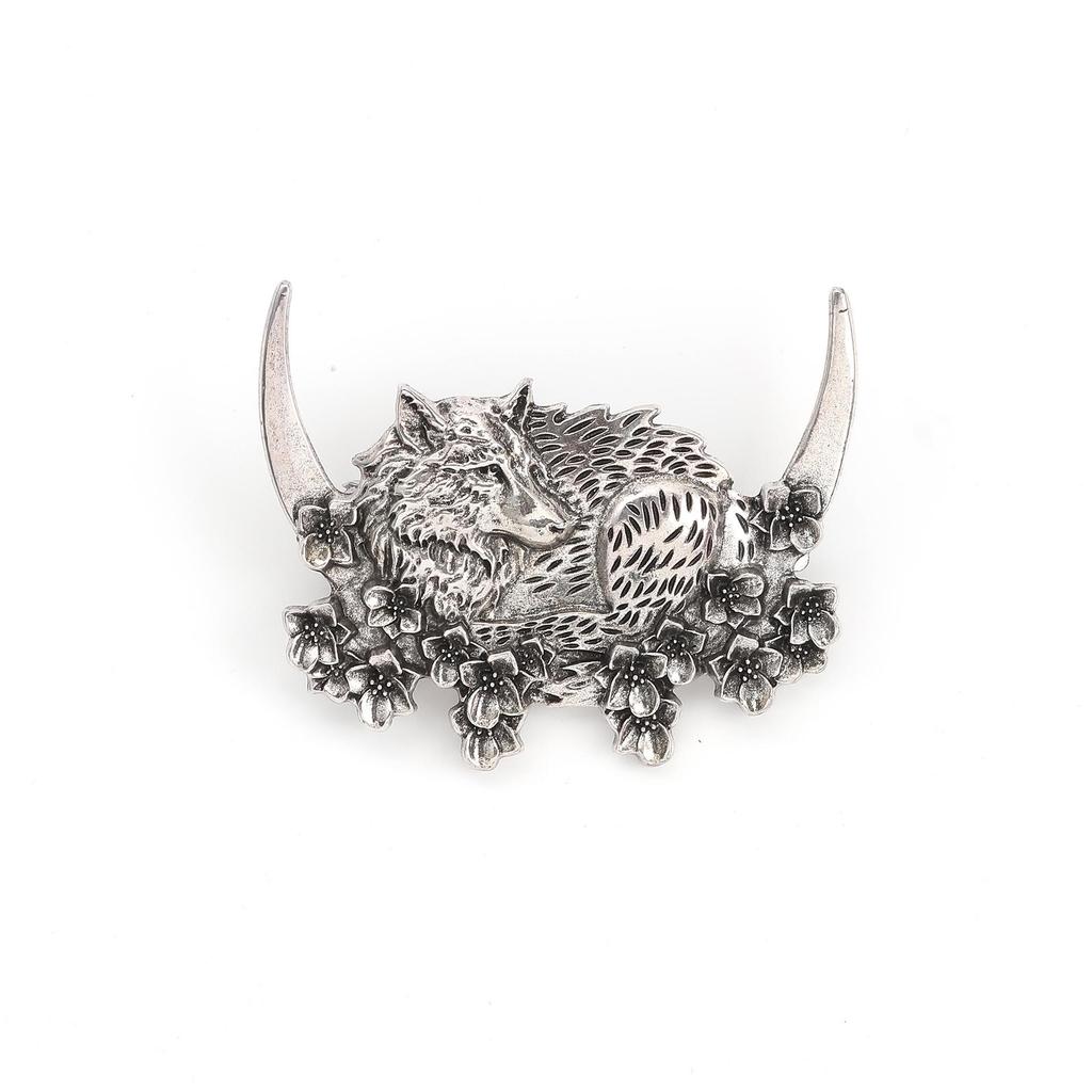 Viking Retro Moon Wolf Hair Clip - Trendy Norwegian Style Party Jewelry