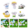 6 Piece Colorful Resins Dog Miniature Sculpture With Beach Theme Design Vacation Animal Statue Table Decoration Accent
