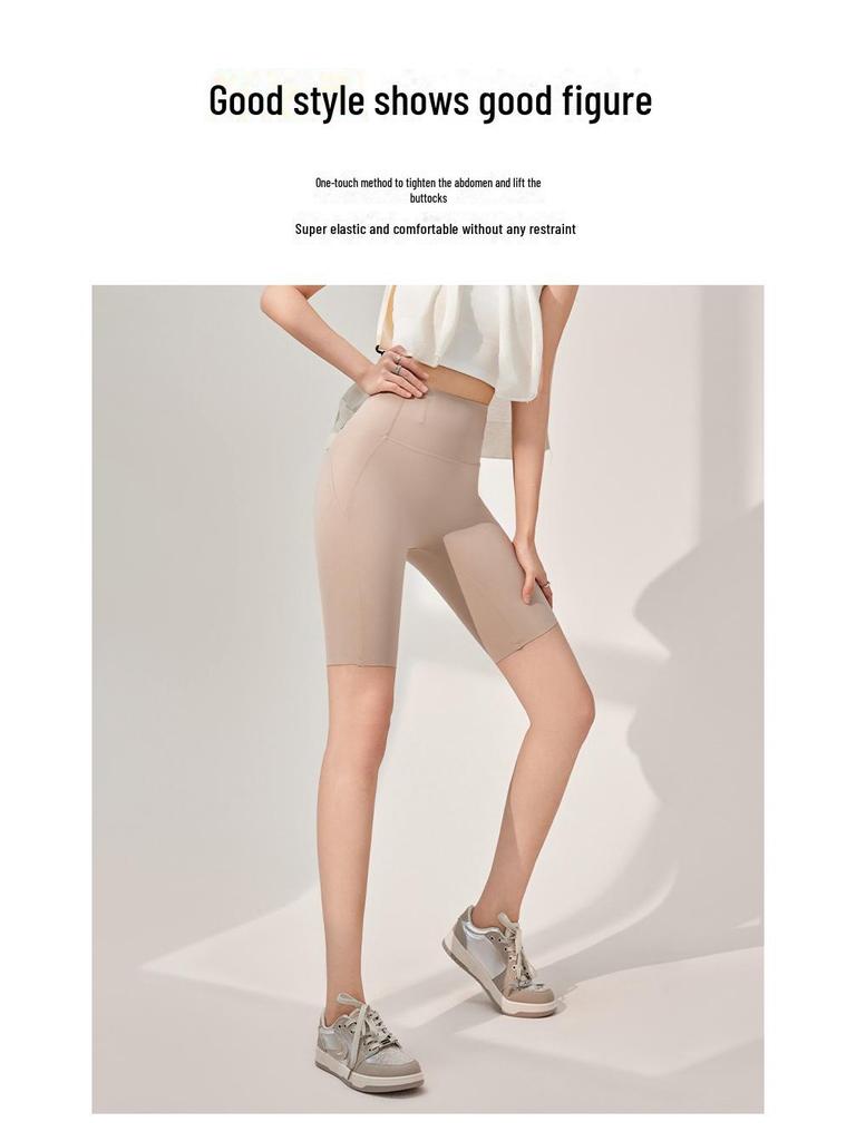 Lulu Women's High Waist Shark Yoga Shorts - Thin, Summer Sports Cycling Pants