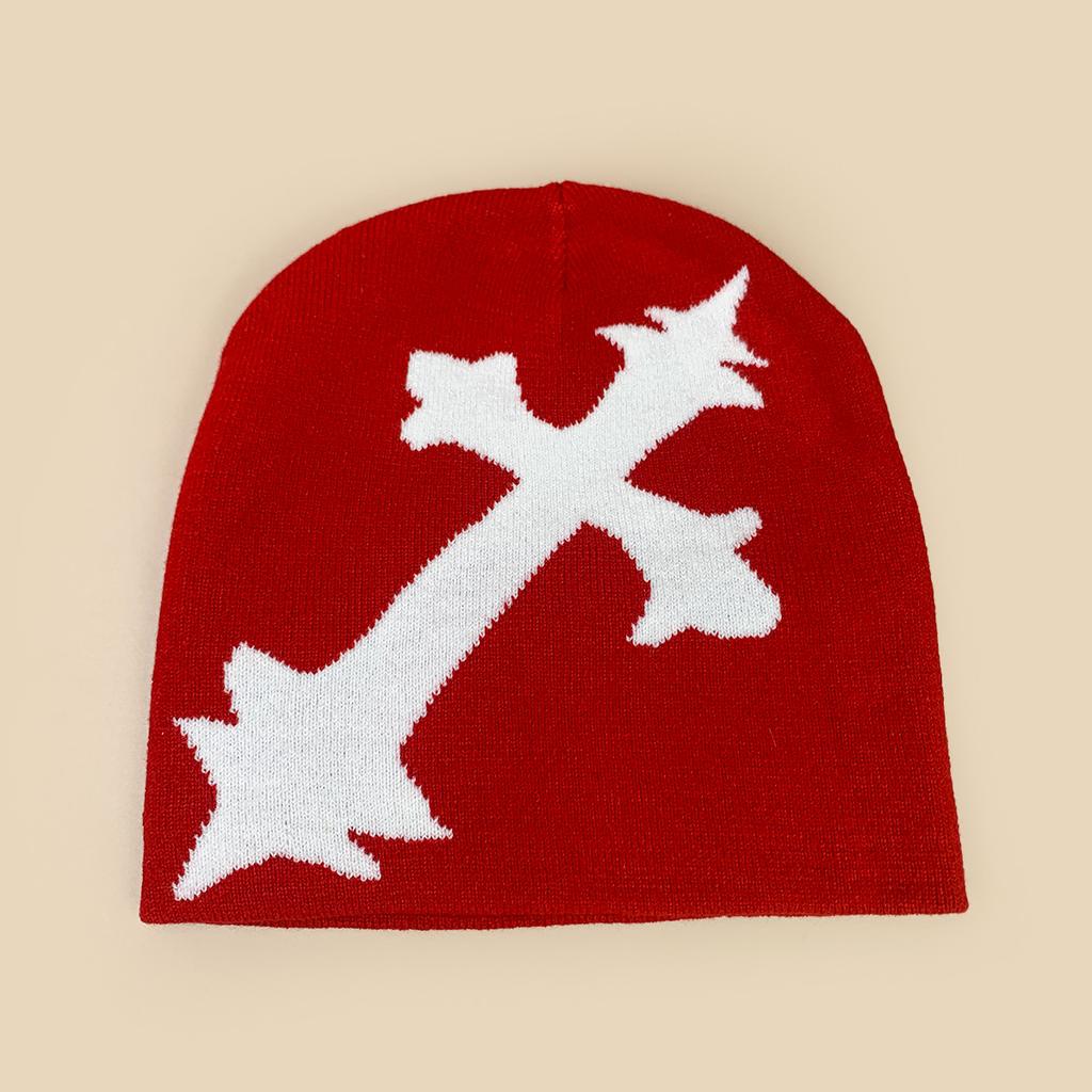 Autumn and Winter Design Cross Jacquard Knitted Hat Men and Women Warm Personality Simple Street Cold Hat Pullover Hat