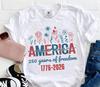 America 250 Years of Freedom Teacher T-Shirt, 250th USA Patriotic Teacher Tee