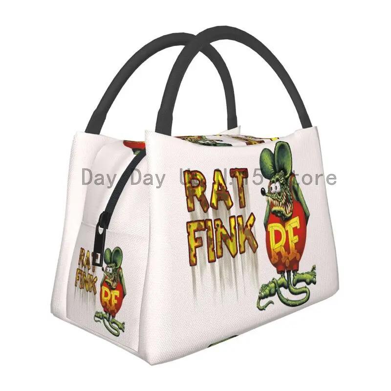 Ratfink Ride Insulated Lunch Bags for School Office Rat Fink Waterproof Thermal Cooler Bento Box Women Lunchbag