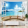 Imitation Window Landscape Painting Tapestry Wall Hanging Bohemian Natural Scenery Hippie Living Room Home Decor