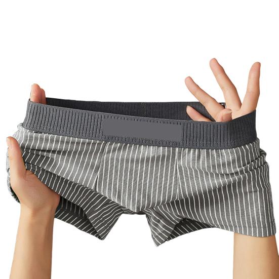 Pánské boxerské spodní prádlo Středně vyvýšený pruhovaný potisk Patchwork Barva Tenké šortky Kalhotky Rychleschnoucí U-konvexní kalhotky