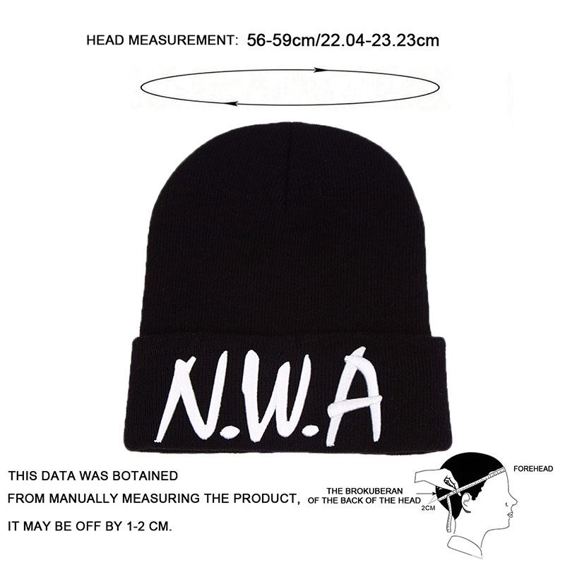 Fashion Winter Warm Beanies Cap NWA Embroidery Knitted Hat Women Men Hip Hop Lady Wool Caps Outdoor Cold Hats